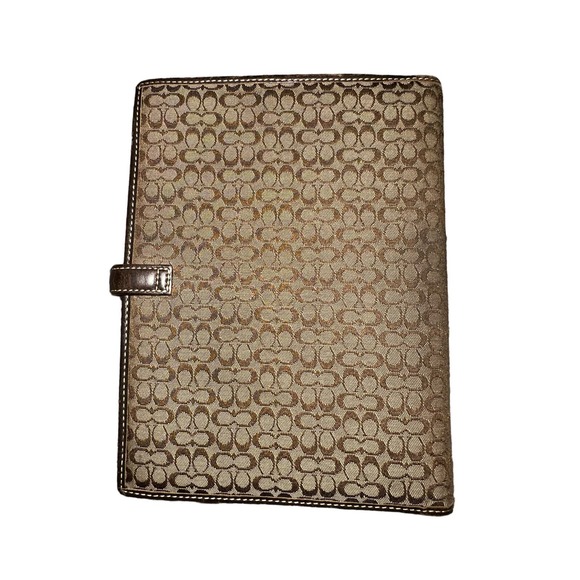 COACH TAN/BROWN CC MONOGRAM CANVAS LEATHER DAY PLANNER ORGANIZER - Picture 4 of 8